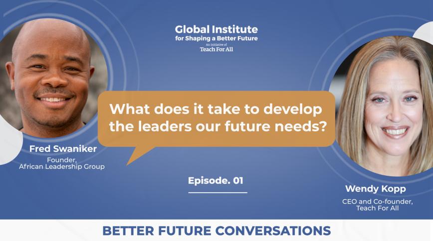 Graphic featuring a headshot of a bald black man on the left and a headshot of a white woman with long blonde hair on the right