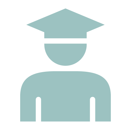 Icon of a person wearing a graduation cap